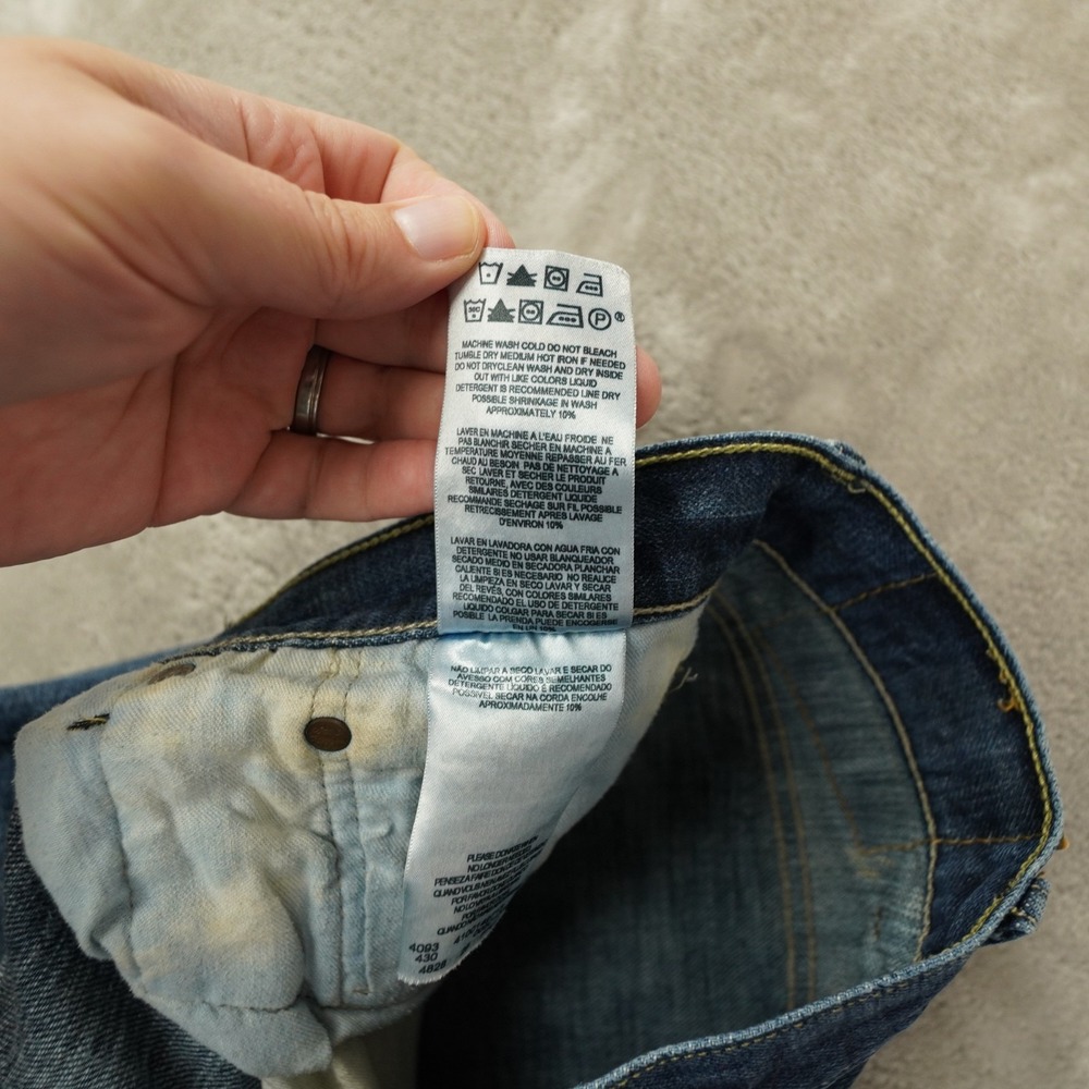 Levi's 501 XX Button Fly Denim Jeans Men's 40x32 (38x28) Blue Distressed - Picture 10 of 11